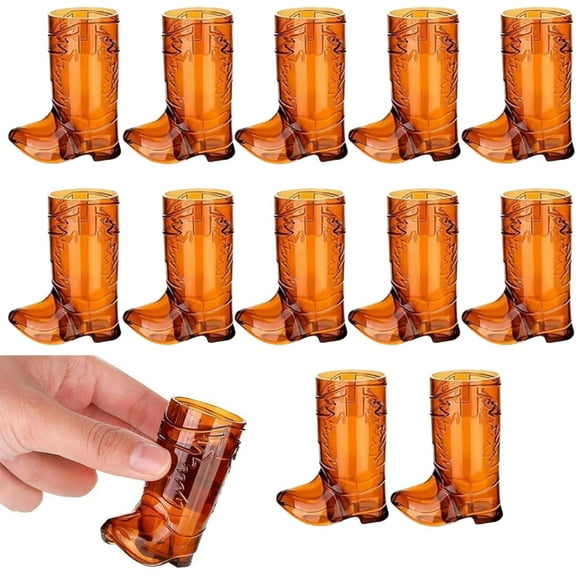 Cowboy Boot Shot Glasses 12 Pack – 1 Oz Cowgirl Boot Shot Glass, Reusable Cups for Western Theme Parties, BPA-Free Adult Party Favors, & Wedding Decorations​