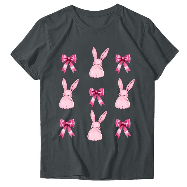 Blusas de Manga Corta para las Mujeres Divertida Impresión Cuello Redondo Camiseta Vintage, Blusas de Primavera para las Mujeres