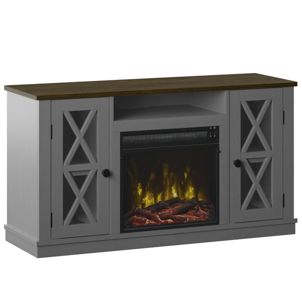 TV Stand with electric fireplace for TVs up to 55"