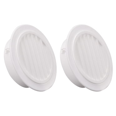 Unique Bargains Round Vent Cover, PP Plastic Detachable Air Vent Exhaust Louver for 4' - 4.3' Dia Hole 2pcs
