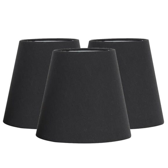 3Pcs Lamp Shades Fabric Craft Bubble Lampshade for Table Lamp Shade Table Floor Light Hanging Lighting, Black