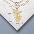 thumbnail image 3 of 14K Yellow Gold 7/8" Christian Saint Michael The Archangel Defeating Satan Guardian Charm Pendant Necklace - 22", 3 of 3