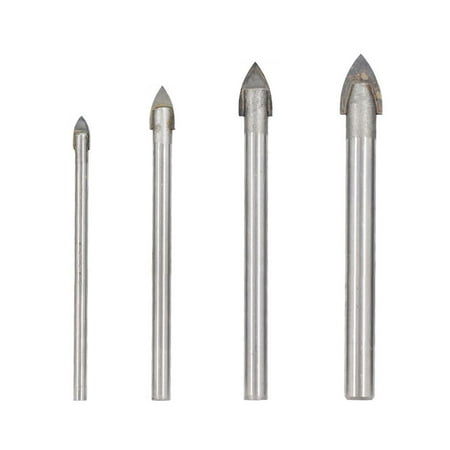 

4pcs Triangular Drill Bit Set 4/6/8/10mm HSS Multifunctional with Round Handle Hardware Kit for Ceramic Glass Marble Architecture Construction