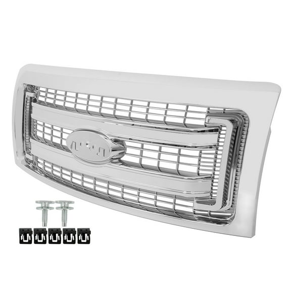waltyotur Chrome Front Grille bright Mesh Style Replacement for 2009 2010 2011 2012 2013 2014 F-150