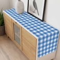 thumbnail image 4 of Blue Table Runner - 90 Inch Long, Kitchen Dining Table Runner Dresser Scarves, Country French Rustic Buffalo Plaid Modern Art Farmhouse Decor for Coffee Tables Wedding Party Banquet, 4 of 8