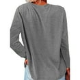 thumbnail image 2 of ZEHJUHAN Spring Fall Paw Print Graphic Long Sleeve Shirt - Cute Heart Design Crewneck Top for Women Light Gray，S, 2 of 4