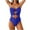Blue, variant on One Piece Swimsuit for Women Ring Linked Cutout Swim Suit Monokini Bathing Suit with Padded Cups