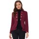 thumbnail image 1 of Chaqueta gótica informal con dobladillo con volante alto y bajo con frente abierto y cuello doblado para mujer Rojo oscuro L, 1 of 4