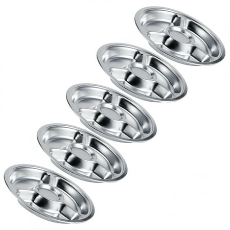 

Tableware Food-grade Durable Round Divided Service Plate Stainless Steel Service Plate Partition Deepened For Children Use Home Kitchen Accessory