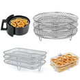 thumbnail image 5 of BUYISI Three-Layer Air Fryer Steaming Rack Stainless Steel DZ201 Dehydration Rack Food Drying Stand For Air Fryer Pressure Cooker Rectangle 1#, 5 of 5