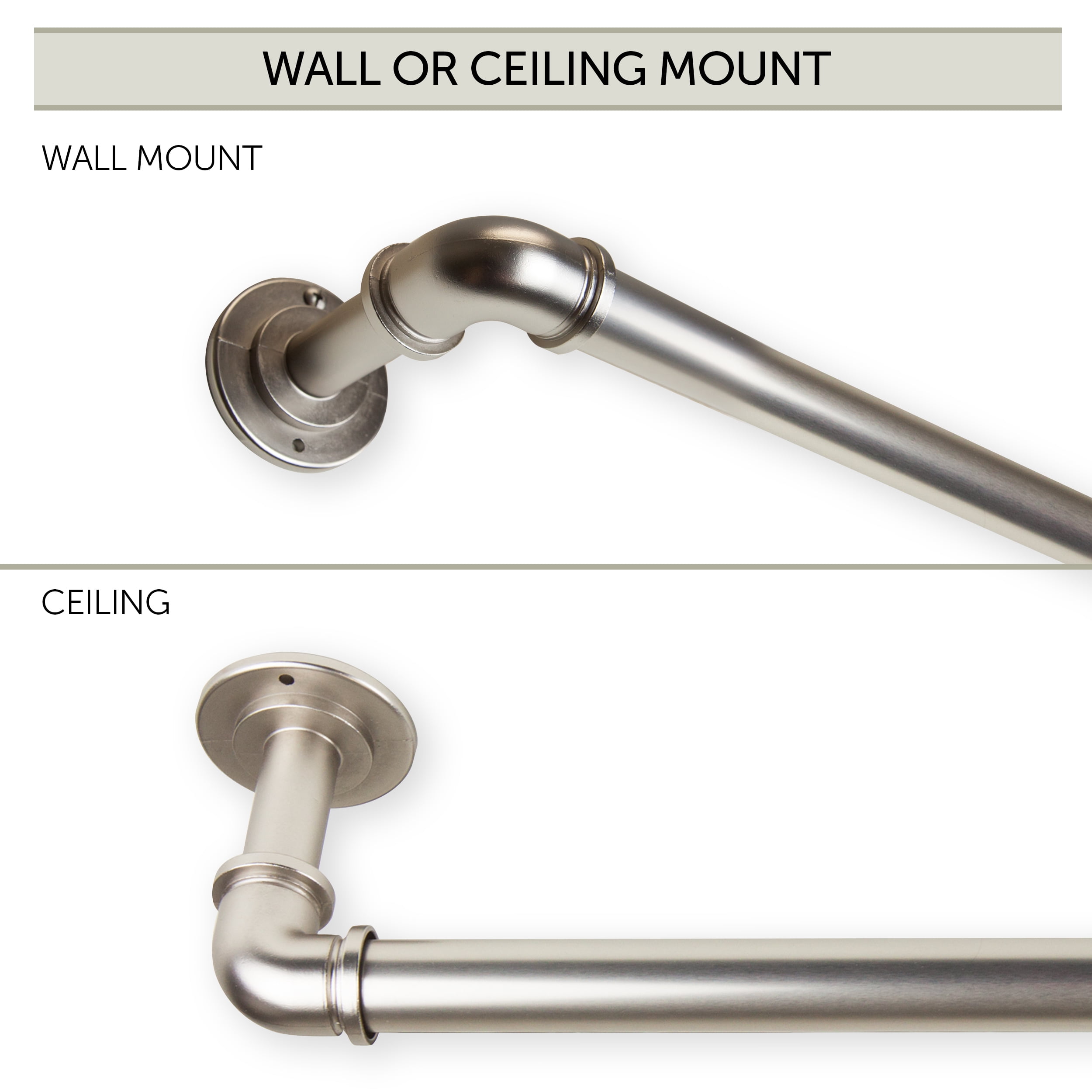 1" Blackout Curtain Rod 84-120 Inch - Satin Nickel