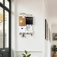 thumbnail image 3 of Key Holder Wall Mount， Mail Organizer Key Holder for Wall with Shelf, Drawer, Chalkboard, Corkboard, Home Decor Wall Mounted for Room Entryway(Whitewashed), 3 of 18