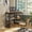 Antique Brown, variant on VECELO Corner Computer Desk with Charging Station, 90 Degree Triangle Writing Study Table with Keyboard & Storage Shelves for Small Space, Black