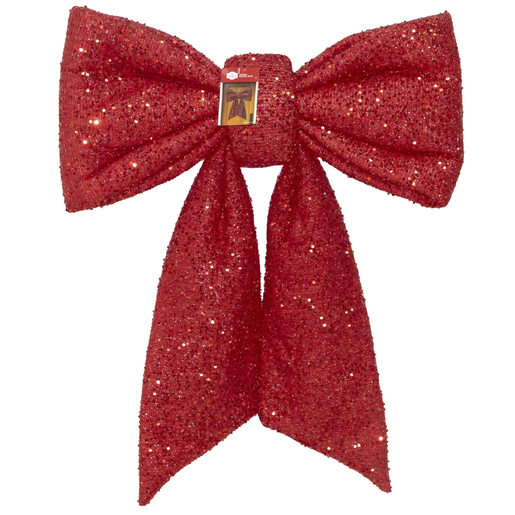 Red Sequin Decorative Christmas Bow, 28", by Holiday Time