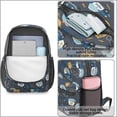 thumbnail image 4 of Police and Radio Black Pattern 17" Waterproof Oxford School Backpacks for Teens, S-Shape Padded Straps, for School, Travel, Hiking, Camping, 4 of 5