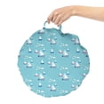 thumbnail image 2 of Nautical Round Floor Cushion with Handle, Sea Yachts Floating in the Ocean with Seagulls Summer Waves Clouds, Pillow for Living Room & Dorms, 18" Round, Pale Blue and Multicolor, by Ambesonne, 2 of 4
