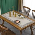 thumbnail image 1 of HSHDLDF Cotton Linen Tablecloth 60 x 120 cm (23 x 47 Inches) Rectangular Lace Flower Embroidery Grey Table Cover for Coffee Table Kitchen Living Room Party Decoration, 1 of 6