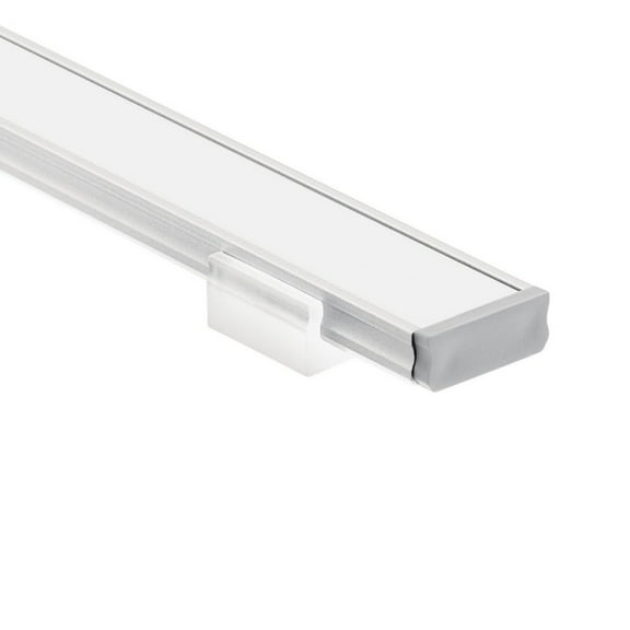 1TEK1SWSF8SIL-Kichler Lighting-Ils Te Series - 96.25Shallow Well Surface Channel Kit - With Utilitarian Inspirations - 0.5 Inches Tall By 0.75 Inches