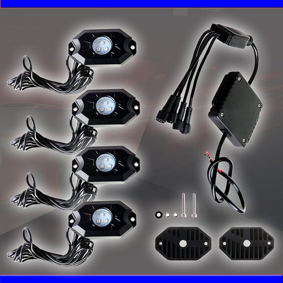 cciyu 8 Pods RGB Rock Lights Kit For Cadillac Escalade 2002-2003 2013,For Dodge For Ram 1500 2002-2010,For Dodge For Ram 2500 2002-2010,For Dodge For Ram 3500 2002-2010,For Ford For F-150 2002-2013
