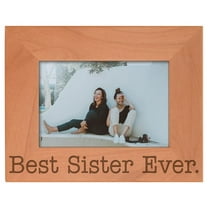 ThisWear Birthday Gift for Sister Best Sister Ever Natural Wood Engraved 4x6 Landscape Picture Frame Wood