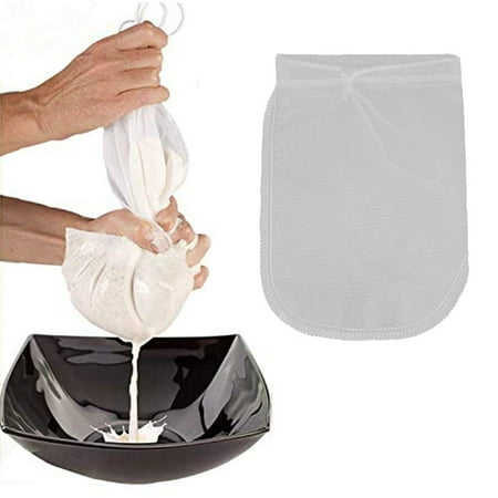 

huanledash 2Pcs Drawstring Mesh Pouch Coffee Nut Milk Filter Bag Strainer Kitchen Gadget