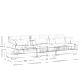 thumbnail image 6 of 3-Seater Extra Large Modern Velvet Sofa, Oversize Sofa, Clould Like Comfortable Seat and Back Support, with Waist Pillows and Throw Pillows (Camel), 6 of 11