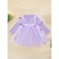 thumbnail image 3 of Bagilaanoe Toddler Baby Girl Party Dress Butterfly Print Long Sleeve A-line Princess Dresses 9M 12M 18M 24M 3T 4T Kid Fall Patchwork Tulle Skirt, 3 of 8