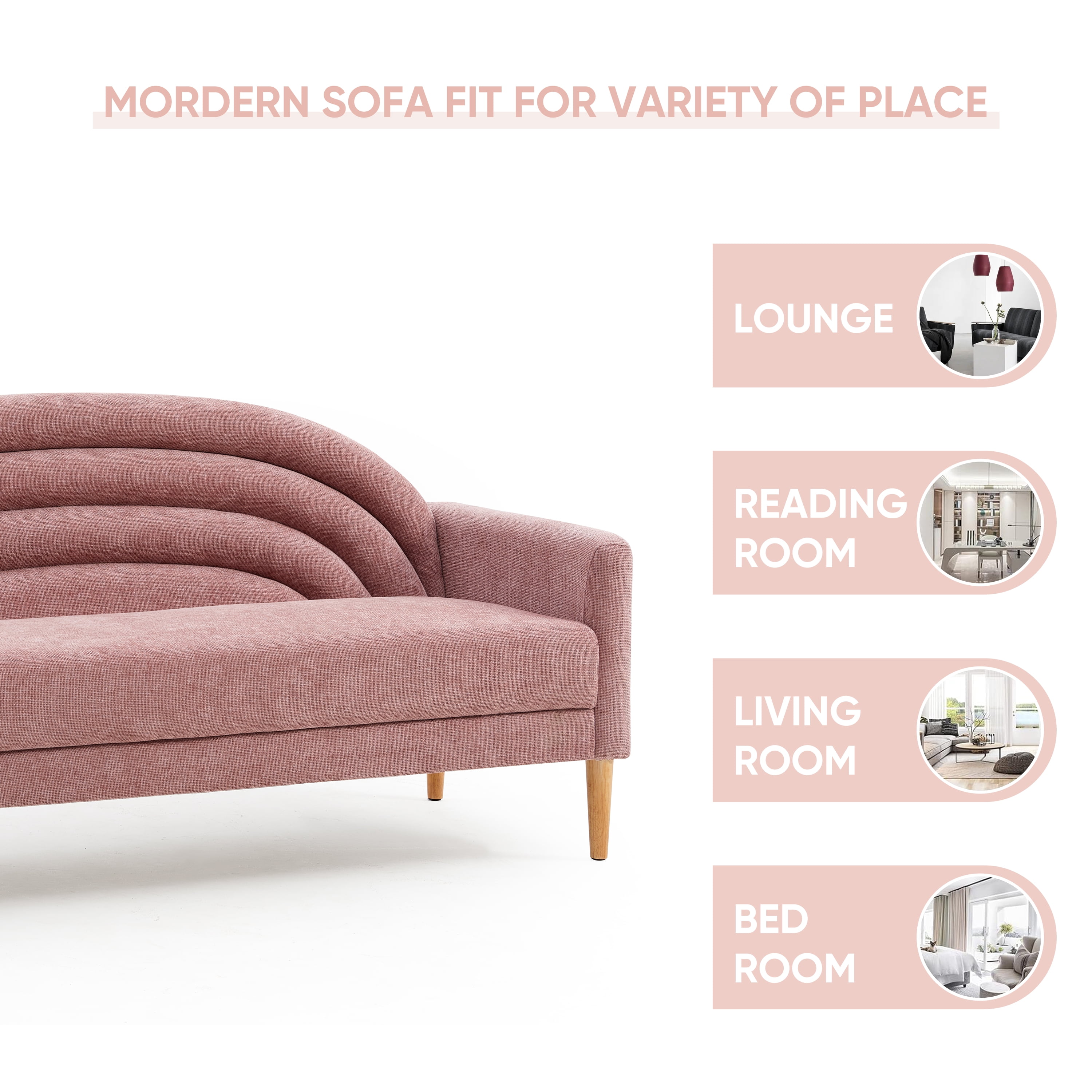 Upholstered Vibrant Rainbow Design, Premium Loveseat, Three-Seater Sofa, and Armchair for Stylish Living Space