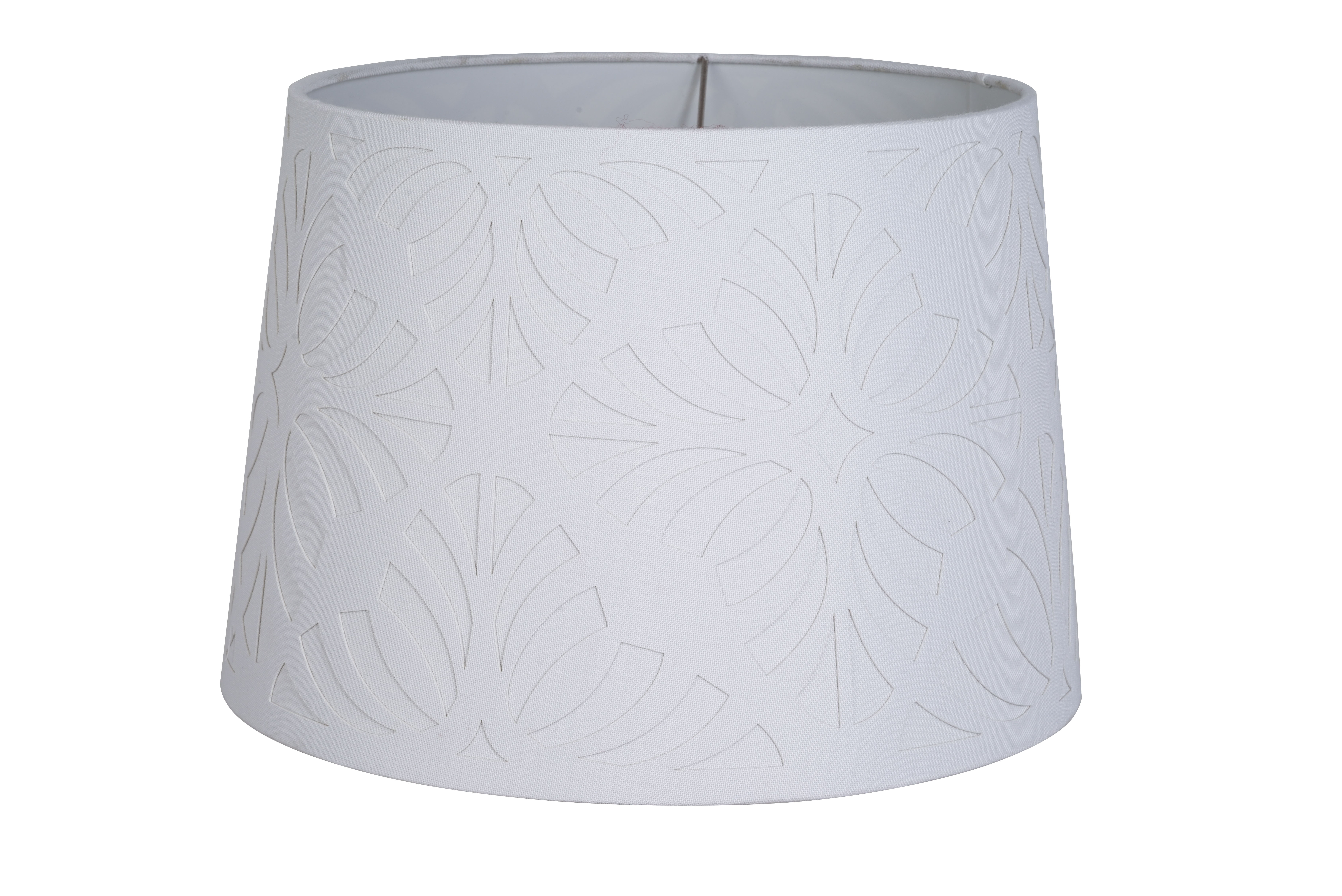 white cut out lampshade