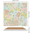 thumbnail image 2 of GZHJMY Square Drink Coasters 2 Pcs Floral Colorful Pattern on White Absorbent Ceramic Coffee Coasters for Drinks with Cork Base Housewarming Gift for Home Decor, 2 of 6