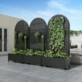thumbnail image 2 of 72"x35" Metal Black Arch Pots and Planter Raised Box with Trellis for Vine Climbing Plants, 2 of 6