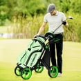 thumbnail image 2 of Goplus Folding 4 Wheels Golf Push Cart W/Bag Scoreboard Adjustable Handle Green, 2 of 12