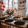 thumbnail image 5 of Black Round 15 Inch Placemats Set of 6, Solid Color Farmhouse Black HeatResistant Non Slip Place Mats for Dining Table, Wipeable Braided Kitchen Table Mats for Housewarming, 5 of 9