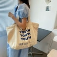 thumbnail image 3 of Transemion Stay Organized And Stylish With Practical Canvas Shoulder Bag White Large white 1Set, 3 of 6