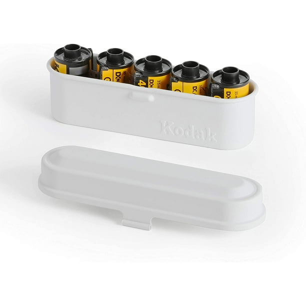 KODAK Film Case - for 5 Rolls of 35mm Films - Compact, Retro Steel Case to  Sort and Safeguard Film Rolls (White 