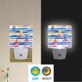 thumbnail image 2 of Yayeee LED Plug in Night Light for The Home with Auto Dusk to Dawn Light Sensors, 2 Pack, Red Hand Drawn Sailboats, 2 of 6