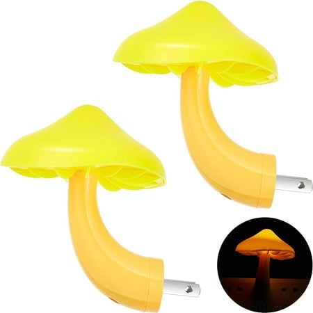 

2Pack Sensor LED Night Lights for Adults Kids NightLight Cute Mushroom Night Light Plug in Wall Lamps for Bedroom Bathroom Toilet Stairs Kitchen Hallway Corridor Warm Yellow