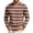 30#Earthy Yellow, variant on Fashion Warm Toned Wide Striped T-Shirt for Men, Crew Neck Raglan Sleeve Long Sleeve Pullover Top, Soft Fall Casual Streetwear Clothes Orange S
