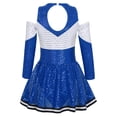 thumbnail image 2 of IEFIEL Girls Cheer Leader Cheerleading Costume Uniform Outfit Off-Shoulder Fancy Dress with Pompoms Royal Blue 10, 2 of 5