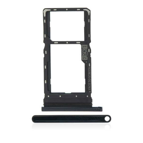 Replacement Dual Sim Card Tray Compatible For Motorola Moto G8 Play (XT2015 / 2019) (Black onyx)