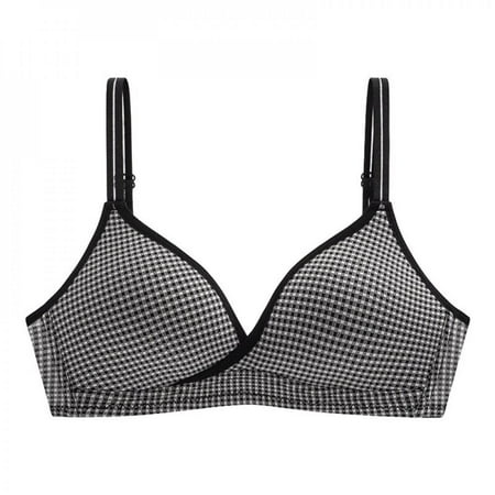 

Final Clear Out! Fashion Fresh Girly Front Cross-Design Simple Beauty Back Bra Adjustable Triangle Cup Anti-Glare Gathering Bralette