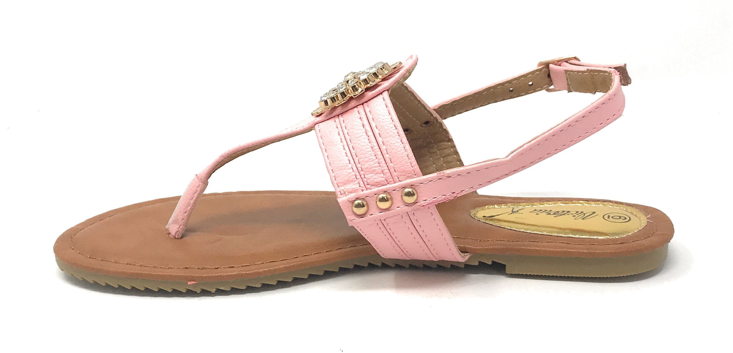 Victoria K Women's Gold Medallion Sandals