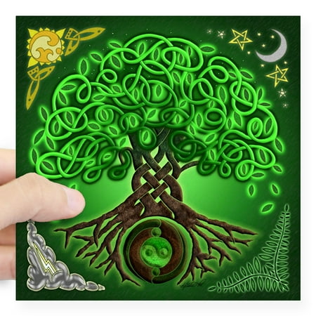 CafePress - Circle Celtic Tree Of Life Square Sticker 3 X 3 - Square Sticker 3