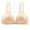 Beige, variant on HNMKIU Womens Fashionable Solid Light V Gathered Without Steel Ring Underwear Bra