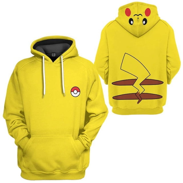 Nueva sudadera con capucha unisex con estampado digital 3D de Pokémon Pikachu, moderna y casual, de manga larga, regalo de cumpleaños