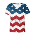 thumbnail image 4 of Qetyuw Womens Independence Day Shirts Summer Patriotic USA Flag Pattern Tshirts Cute Short Sleeve Tees Lightweight V Neck Blouses Tops Y2k Tops, 4 of 5