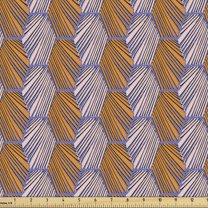 Geometric Upholstery Fabric by the Yard, Striped Hexagons Creative Hand-drawn Brushed Design with Sketchy Look, Decorative Fabric for DIY and Home Accents, Lavender Orange Blush by Ambesonne