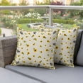 thumbnail image 4 of Sunflower Bee Pillow Covers 2 Pack Country Summer Floral Bee Nest Linen Texture Pillowcase Waterproof Outdoor Throw Pillow Cover for Patio Garden Square Cushion 20”x20”, 4 of 9