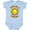AE-Light Blue, variant on Little Ray of Sunshine Cute Smiling Yellow and Orange Sun Boys or Girls Baby Bodysuit