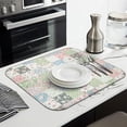 thumbnail image 3 of Pioneer Flower Floral Print Pattern Kitchen Dish Drying Mat 1 Pack, Ultra Absorbent Microfiber Drainer Mat, 16"x18", 3 of 6